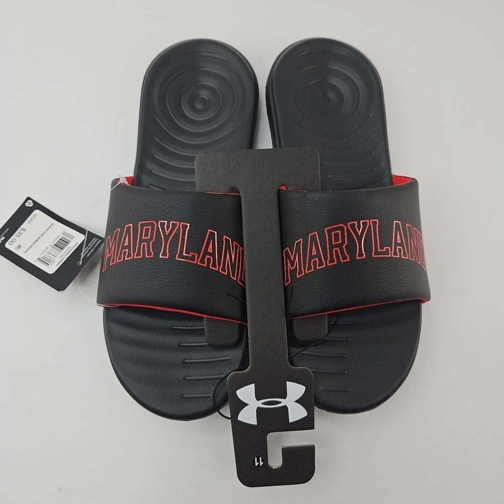 Under Armour U of Maryland Ansa NCAA‎ Slides Sandals 3026148-404 Men's Size 11